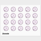 Dank u/Paarse werveling Ronde Sticker (Vel)