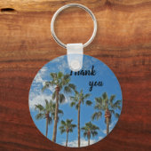 Dank u, palm Trees Bright Blue Sky Appreciation Sleutelhanger (Voorkant)