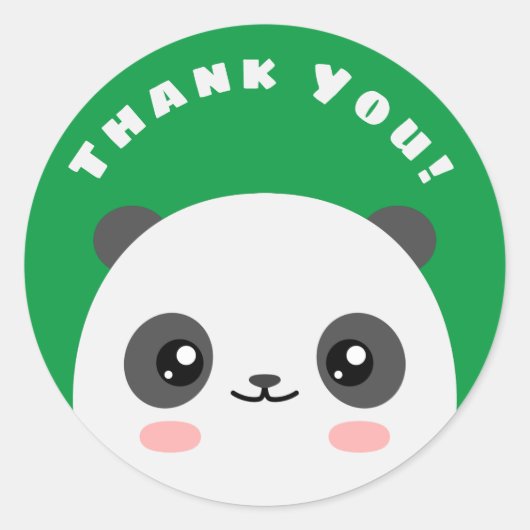 Dank u Panda Classic Ronde Sticker (Voorkant)