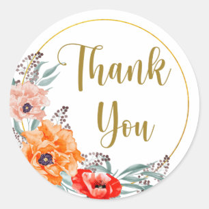 Dank U Papaver Bloemen Sticker