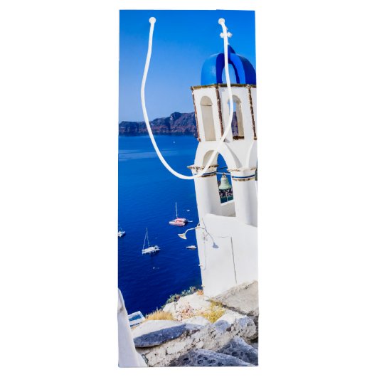 Dank u papieren zak Oia Santorini Wijn Cadeautas (Achterkant)