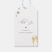 Dank u Parels Prosecco Champagne Vrijgezellenfeest Cadeaulabel (Voorkant)