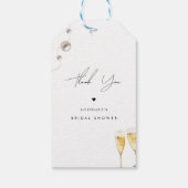 Dank u Parels Prosecco Champagne Vrijgezellenfeest Cadeaulabel (Achterkant)