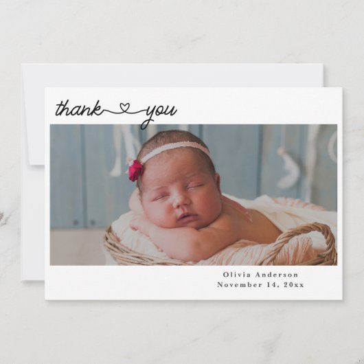 Dank u Pasgeboren Foto's Script Hartgeboorte Aankondiging (Voorkant)