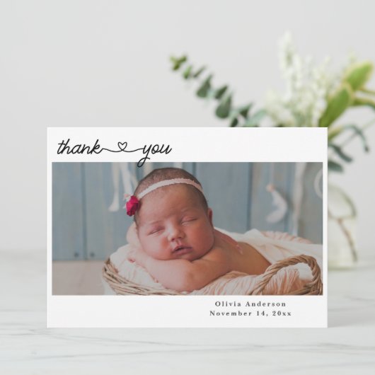 Dank u Pasgeboren Foto's Script Hartgeboorte Aankondiging (Staand voorkant)