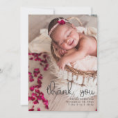 Dank u Pasgeboren Foto's Script Kalligrafie Aankondiging (Voorkant)