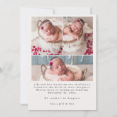 Dank u Pasgeboren Foto's Script Kalligrafie Aankondiging (Achterkant)