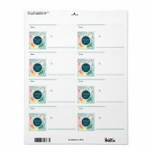 Dank u - Pastel Blauwgroen Tropical Etiket (Full Sheet)