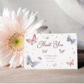 Dank u Pastel Butterfly Baby shower Kaart