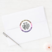 Dank u Pastel Eenhoorn Holograph Business Logo Ronde Sticker (Envelop)