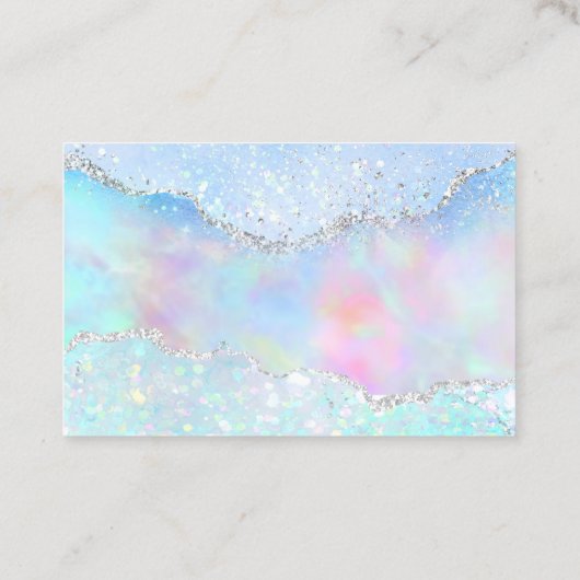 dank u , pastel faux glitter visitekaartje (Achterkant)