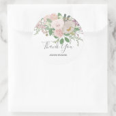 Dank u pastel floral custom ronde sticker (Tas)