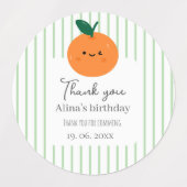 Dank u pastel Greenery strepen Verjaardag Labels (Design 1)