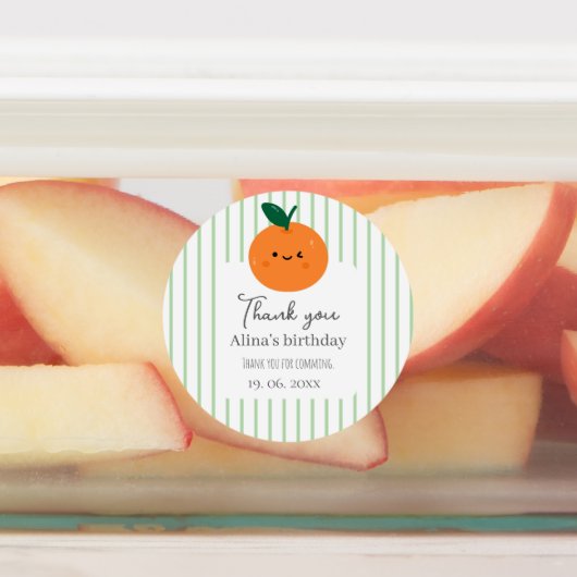 Dank u pastel Greenery strepen Verjaardag Labels (Aangebracht)