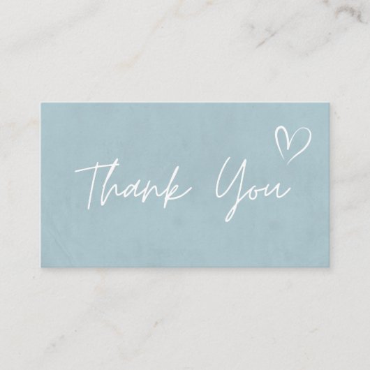 Dank u pastel lichtblauwe neutrale schaduw korting visitekaartje (Voorkant)