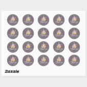 Dank u, Pastel Rozen Blush Modern Script Ronde Sticker (Vel)