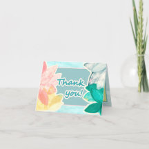 Dank u - Pastel Tropische bladeren en golven