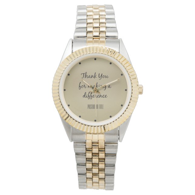 Dank u pastoor horloge (Voorkant)