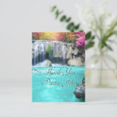 Dank U Pastor | Blauwe Waterval Waardering Briefkaart (Staand voorkant)