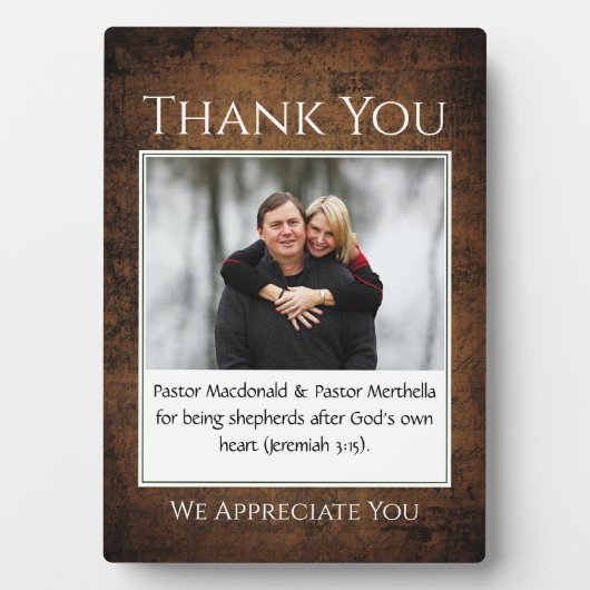 DANK U PASTOR Shepherd PHOTO Plaque Fotoplaat (voorkant)