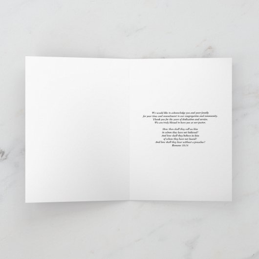 Dank u - Pastor Waardering met Herfstboom Bedankkaart (Binnen)