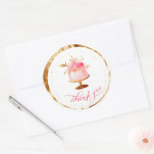 ★ Dank u Patisserie, Bakkerij, Taarten & snoep Ronde Sticker (Envelop)