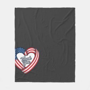 Dank U Patriottisch Hart Vintage Vector Ontwerp_1 Fleece Deken