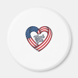 Dank U Patriottisch Hart Vintage Vector Ontwerp_1 Magneet