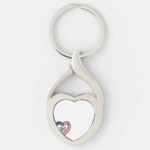 Dank U Patriottisch Hart Vintage Vector Ontwerp_1 Sleutelhanger