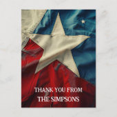 Dank u Patriottische Rode Witte Blauwe Lone Star  Briefkaart (Voorkant)