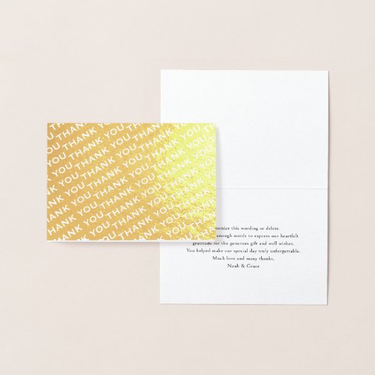 Dank u patroon eenvoudige minimale typografie gevo folie kaarten (Display)