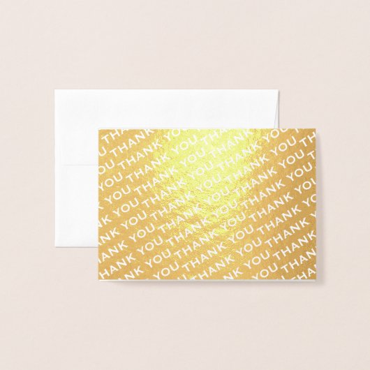 Dank u patroon eenvoudige minimale typografie gevo folie kaarten (Voorkant met envelop)