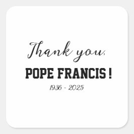 Dank u, Paus Franciscus! overleden Wind Chime Vierkante Sticker