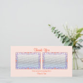 Dank u Peach 2 foto's Bedankkaart (Staand voorkant)