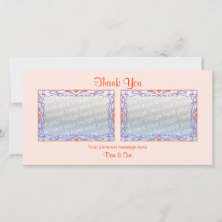 Dank u Peach 2 foto's Bedankkaart