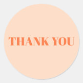 Dank u Peach en Sinaasappel Ronde Sticker (Voorkant)