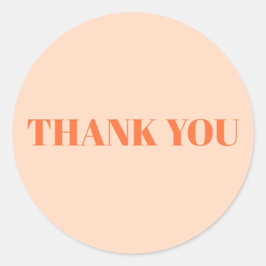 Dank u Peach en Sinaasappel Ronde Sticker (Voorkant)