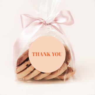 Dank u Peach en Sinaasappel Ronde Sticker