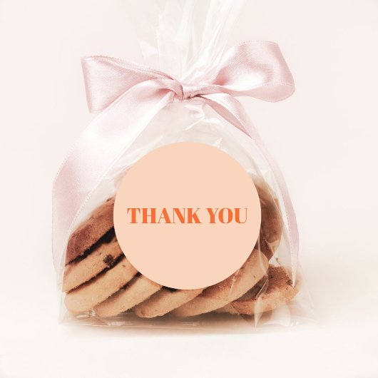 Dank u Peach en Sinaasappel Ronde Sticker