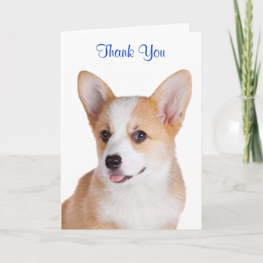 Dank u Pembroke Welsh Corgi Wenskaart Bedankkaart (Voorkant)