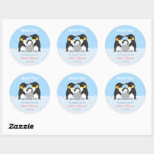 Dank u Penguin Familie Baby shower Decoratief Ronde Sticker (Vel)