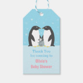 Dank u Penguin Familie Baby shower Gift Label Cadeaulabel (Voorkant)