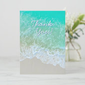 Dank u, Personaliseer Bericht, Blauwgroen Beach Wa Bedankkaart (Staand voorkant)