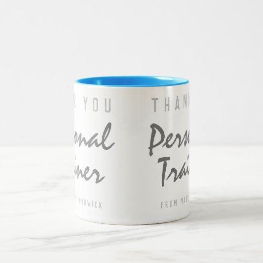 Dank u persoonlijke trainer tweekleurige koffiemok (Center)