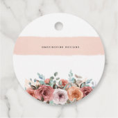 Dank u, Perzik, Blos, Mint Bloemen, Bruiloft Bedankjes Labels (Achterkant)