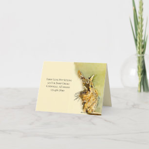 Dank u Pet Care Small Business Tabby Waterverf Notitiekaartje