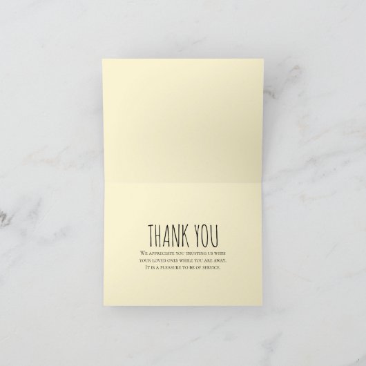 Dank u Pet Care Small Business Tabby Waterverf Notitiekaartje (Binnen)