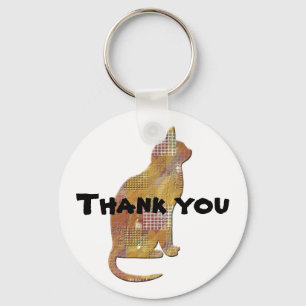 Dank u Pet Sitter Dierenvriend Patchwork Cat Sleutelhanger