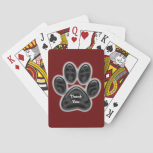 Dank u Pet Sitter Paw Print Dog Walker Pokerkaarten