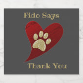 Dank u Pet Sitter Paw Print Waardering Bier Etiket (Enkel label)